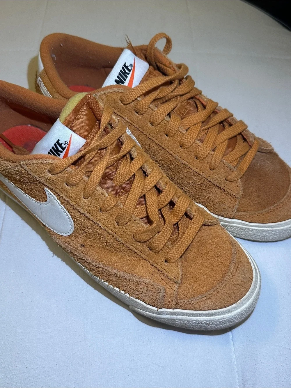 Nike Women’s Suede Low-Top Sneakers - Caramel/White